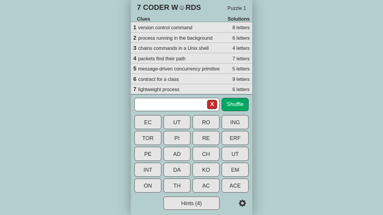 Coder Words screenshot