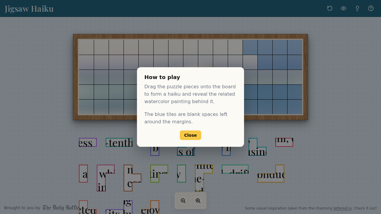 Jigsaw Haiku screenshot