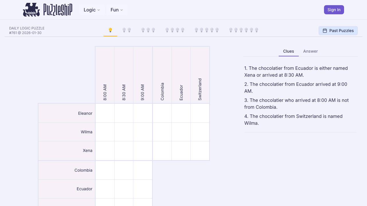 Logic Grid Puzzles screenshot