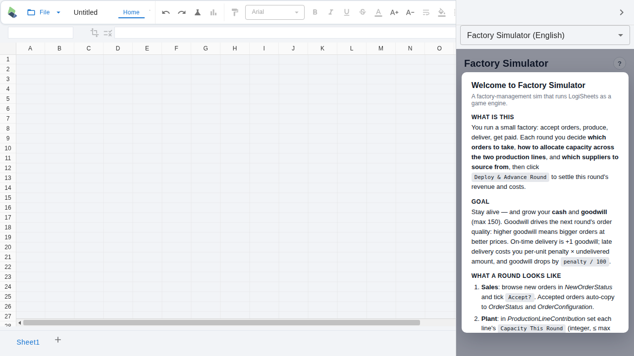 Logisheets screenshot