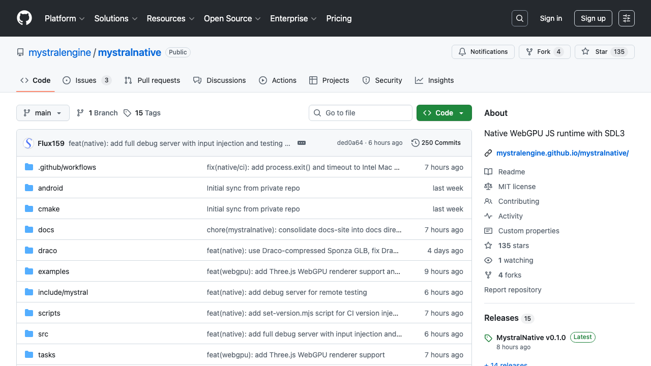 Mystral Native screenshot
