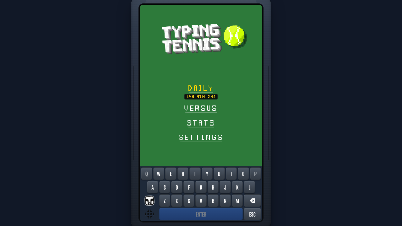 Typing Tennis screenshot